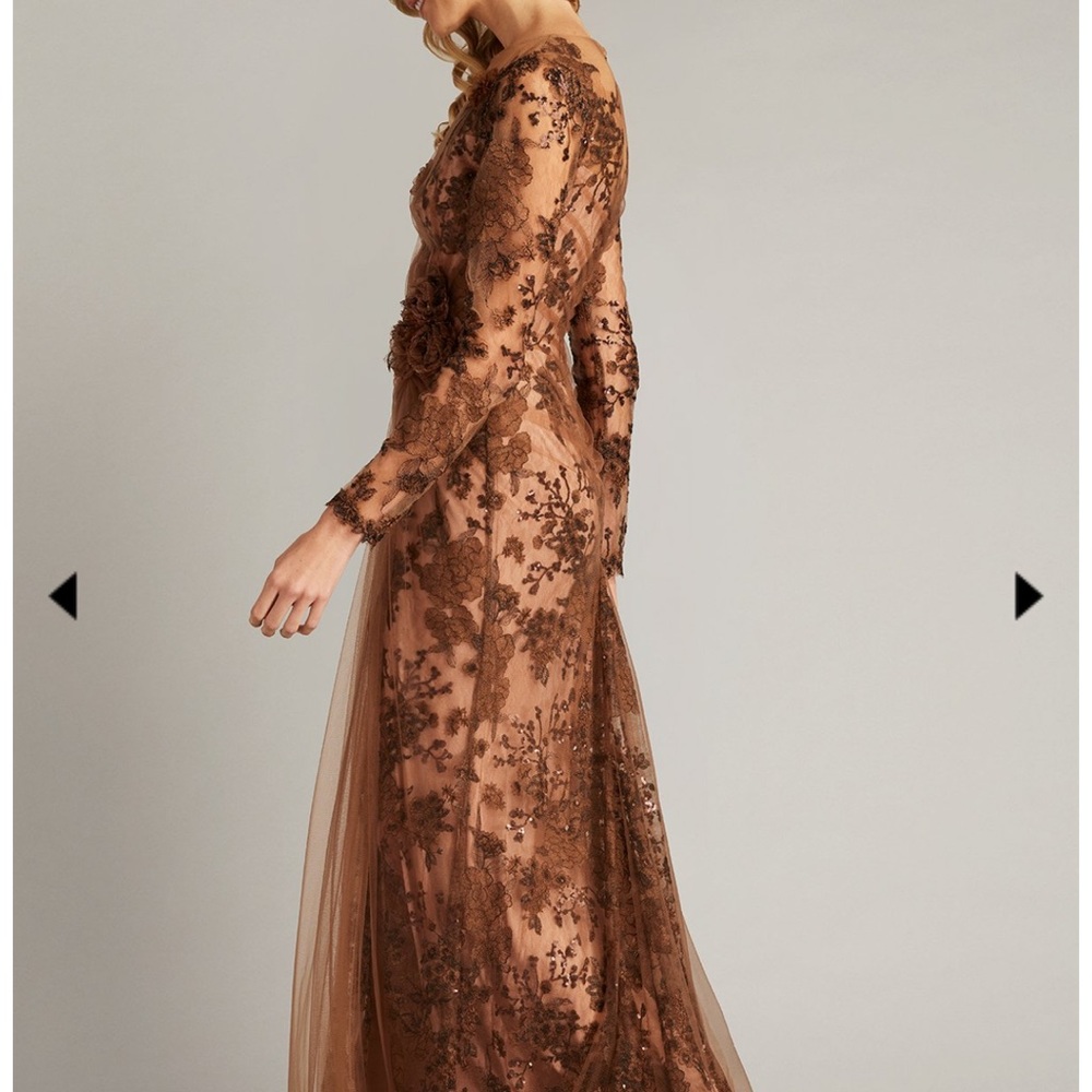 Tadashi Shoji Sylvia Embroidered Illusion Gown - Picture 2 of 14